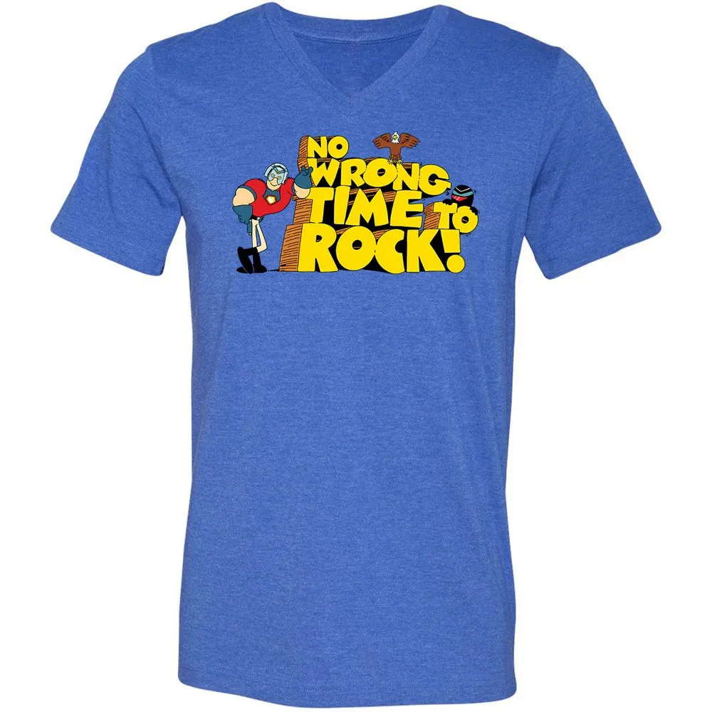 Unisex V-Neck T-Shirt - 6P3RLVDD - Heather True Royal - 14