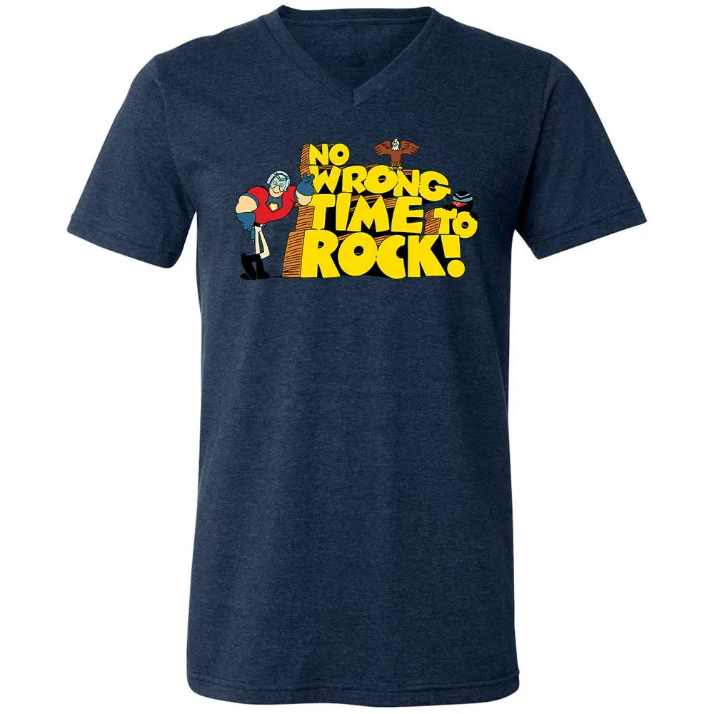 Unisex V-Neck T-Shirt - 6P3RLVDD - Heather Navy - 15
