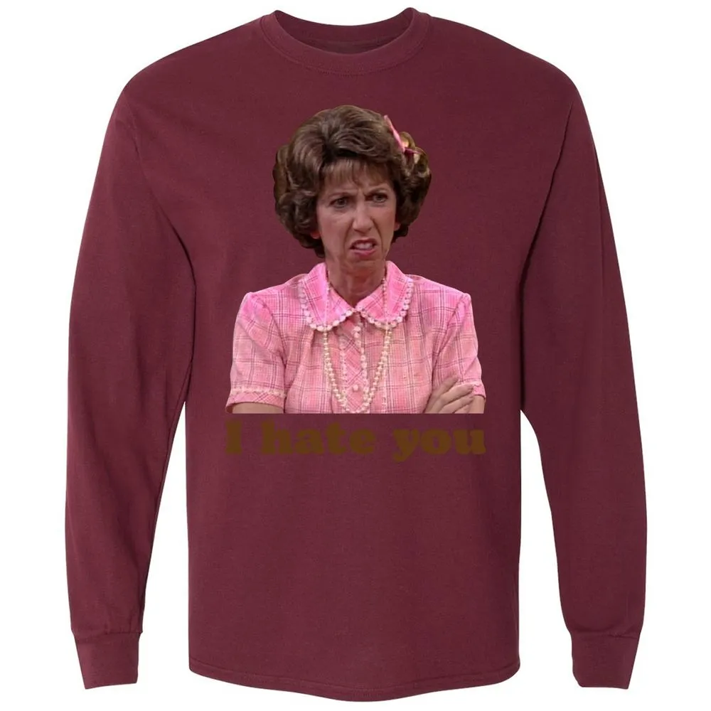 Long Sleeve T-Shirt - YGXT3YVU - Maroon - 11