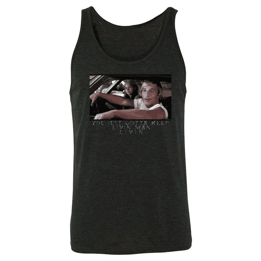You just gotta keep livin' man - Charcoal Black Triblend - 5