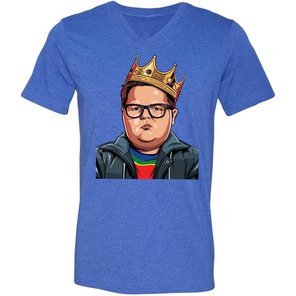 Unisex V-Neck T-Shirt - YJATZSUR - Heather True Royal - 14