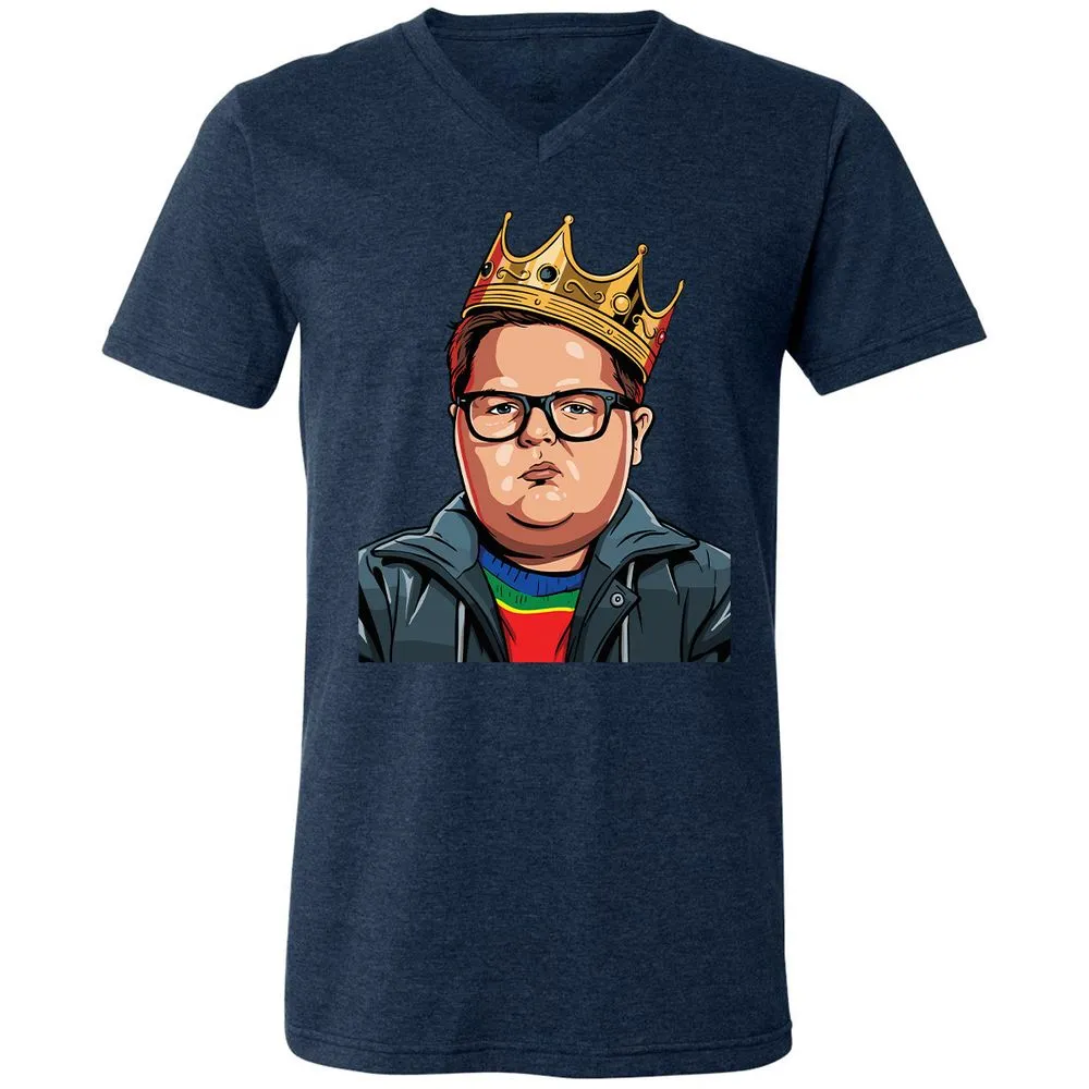 Unisex V-Neck T-Shirt - YJATZSUR - Heather Navy - 15