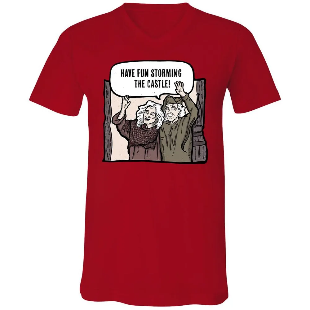Unisex V-Neck T-Shirt - 9MGECZKQ - Red - 3
