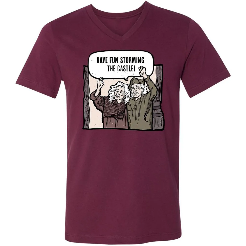 Unisex V-Neck T-Shirt - 9MGECZKQ - Maroon - 6
