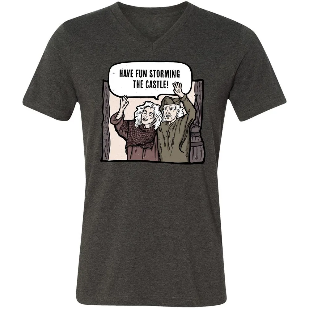 Unisex V-Neck T-Shirt - 9MGECZKQ - Dark Grey Heather - 8