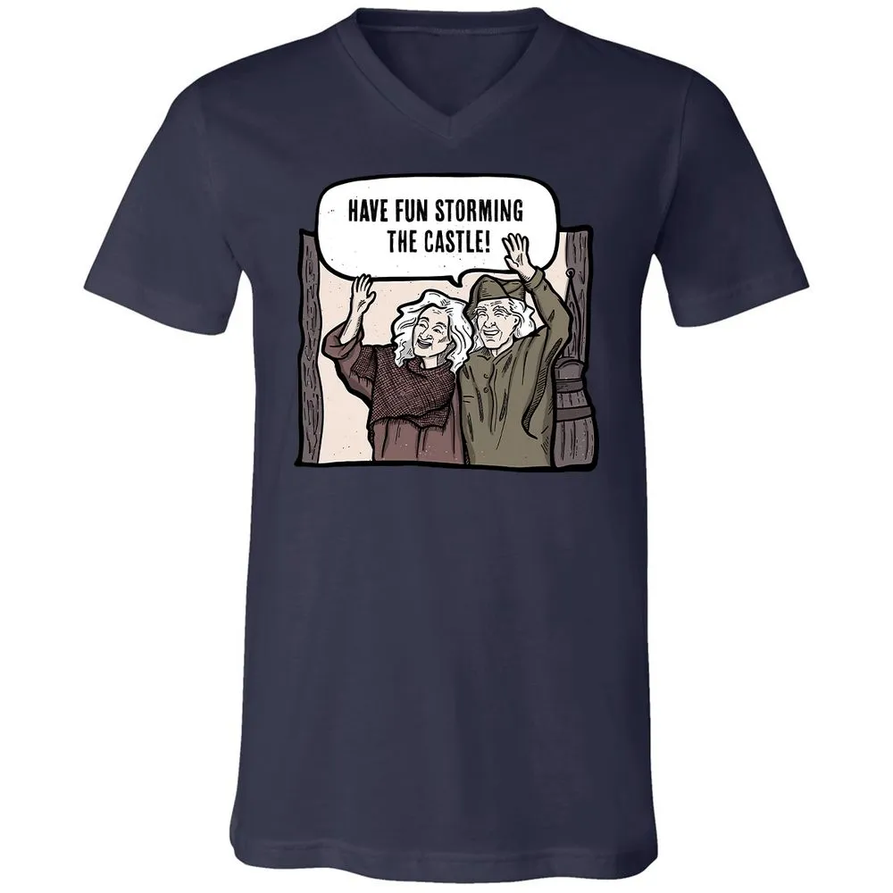 Unisex V-Neck T-Shirt - 9MGECZKQ - Navy - 9