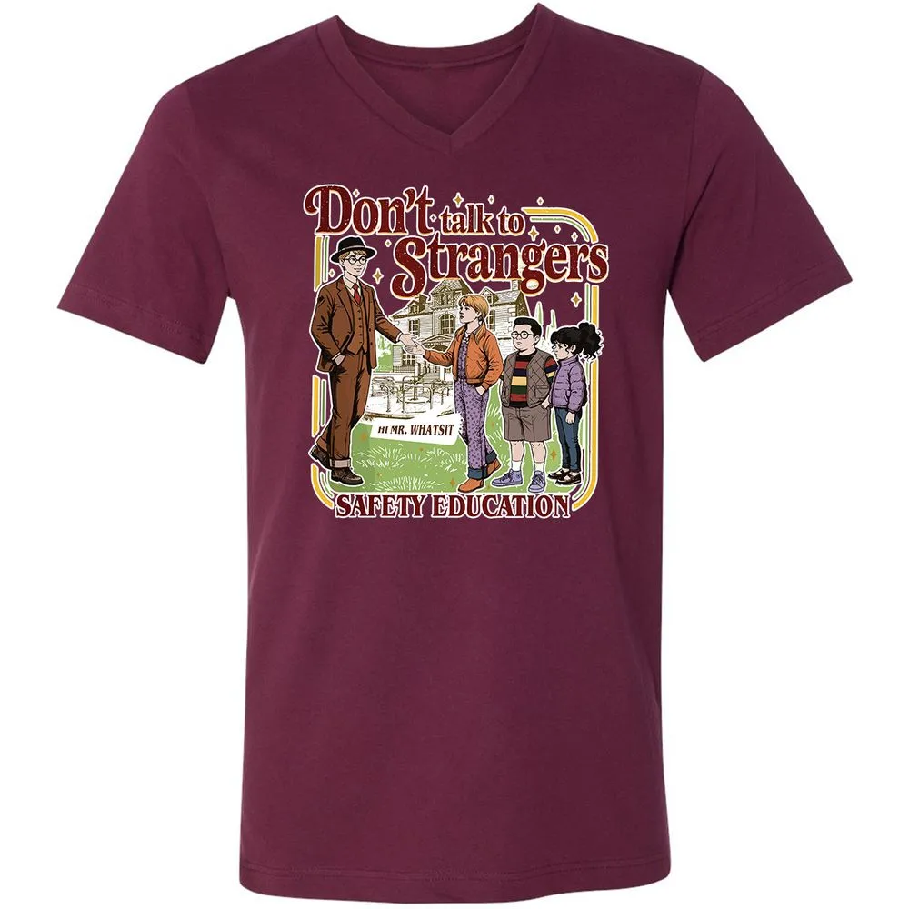Unisex V-Neck T-Shirt - TQCDD7PT - Maroon - 6