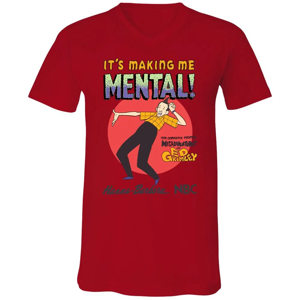 Unisex V-Neck T-Shirt - 4CDQ3YKK - Red - 3
