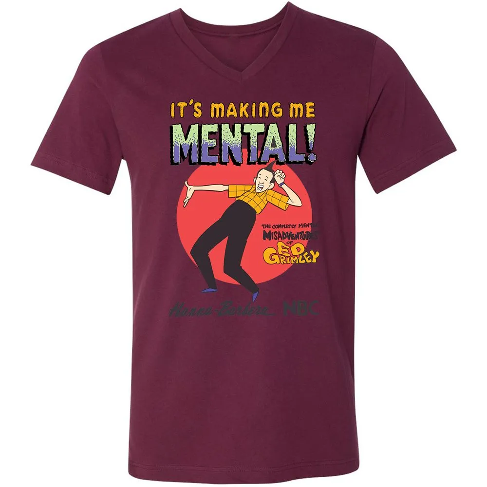 Unisex V-Neck T-Shirt - 4CDQ3YKK - Maroon - 6