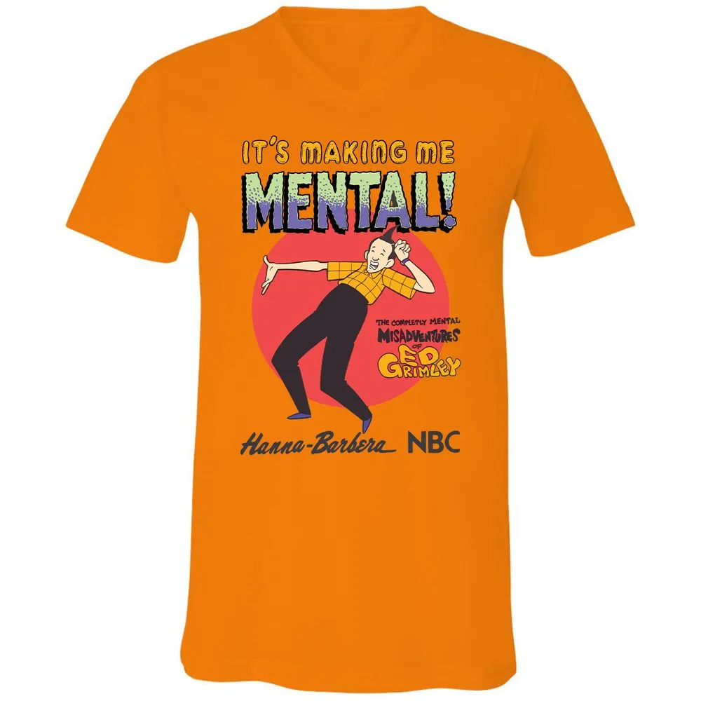 Unisex V-Neck T-Shirt - 4CDQ3YKK - Orange - 11
