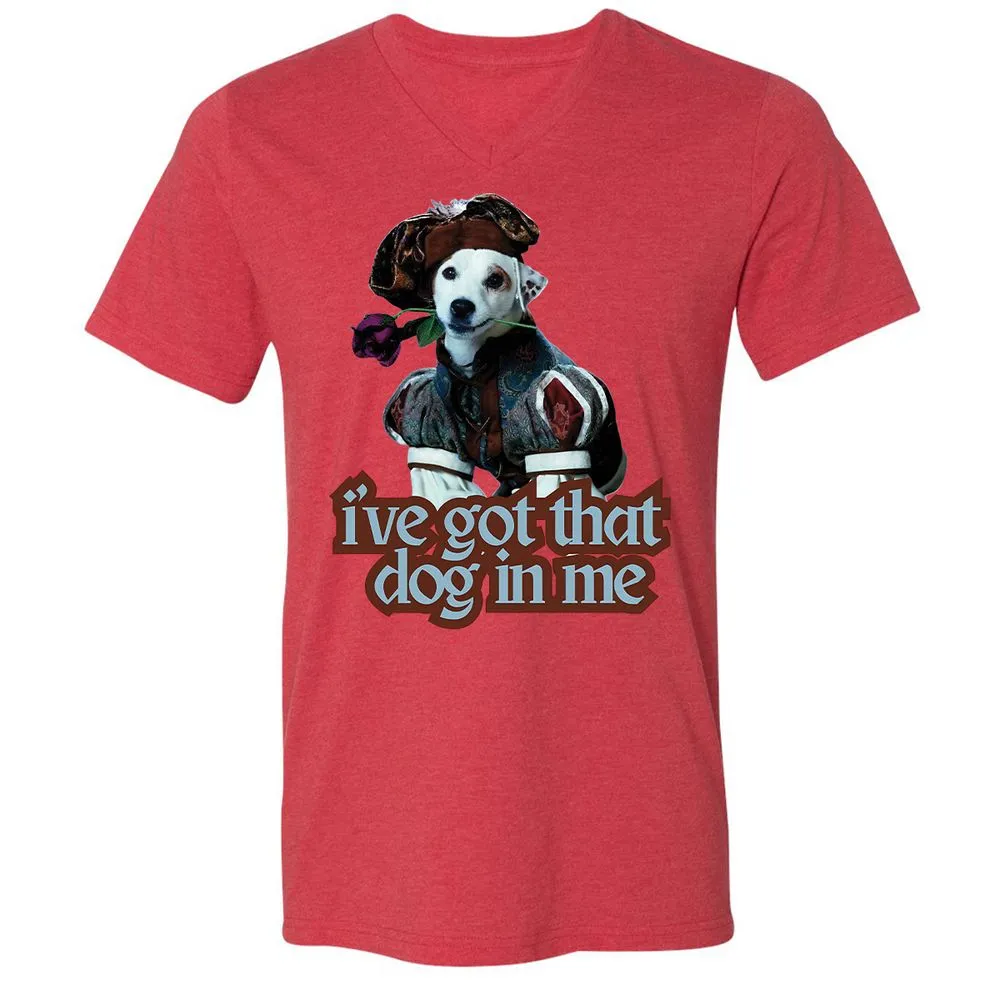 Unisex V-Neck T-Shirt - YV8R6QRA - Heather Red - 5