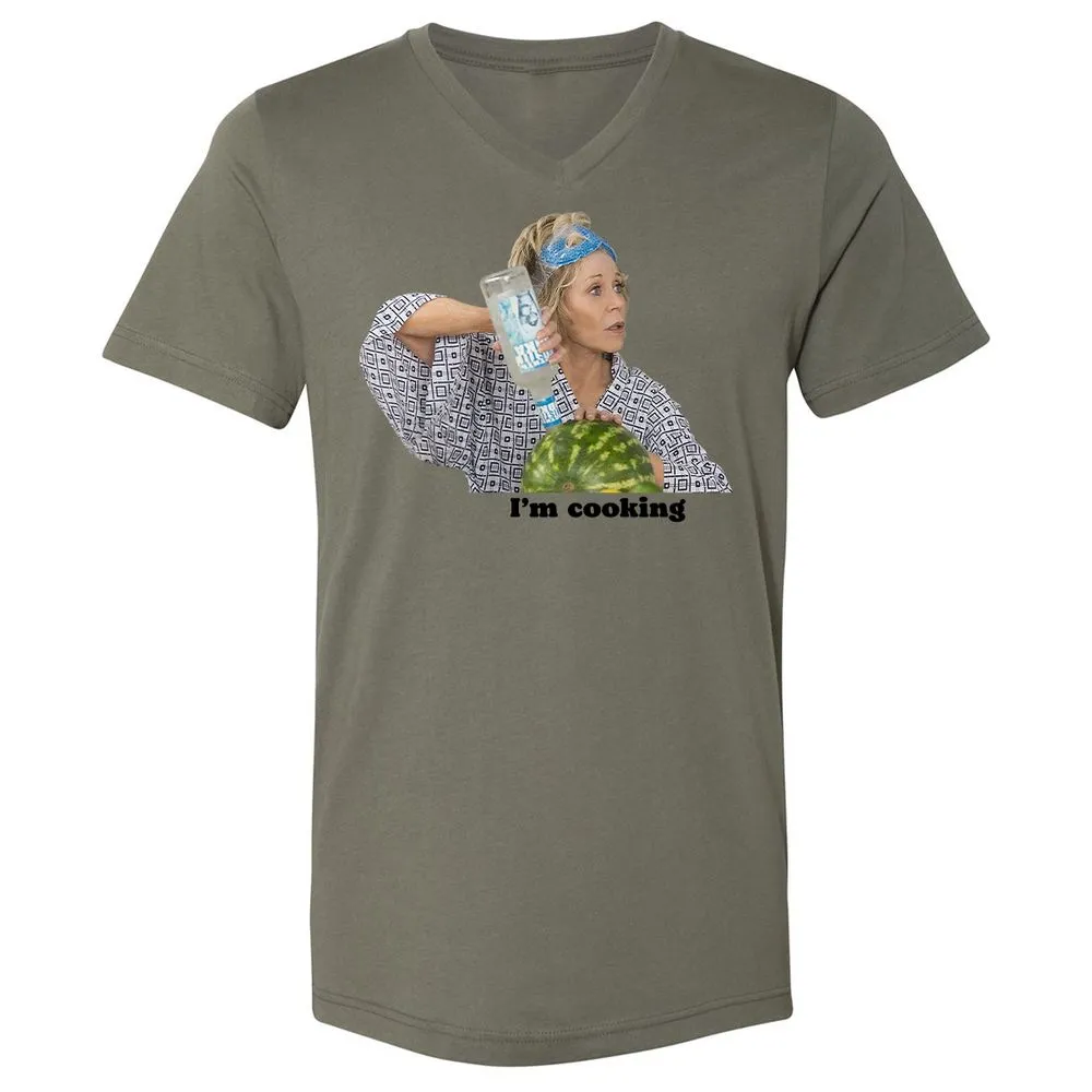 Unisex V-Neck T-Shirt - P65TWLFJ - Military Green - 10