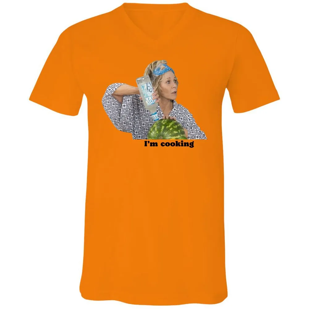 Unisex V-Neck T-Shirt - P65TWLFJ - Orange - 11
