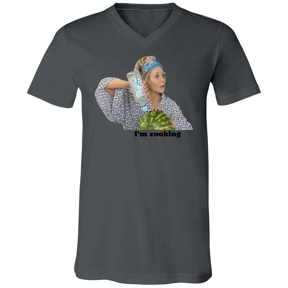 Unisex V-Neck T-Shirt - P65TWLFJ - Asphalt - 12