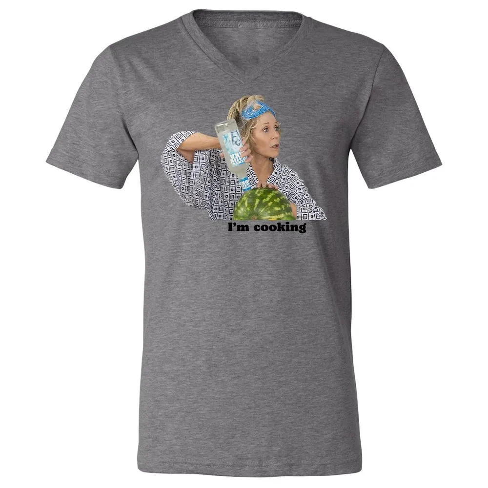 Unisex V-Neck T-Shirt - P65TWLFJ - Deep Heather - 13