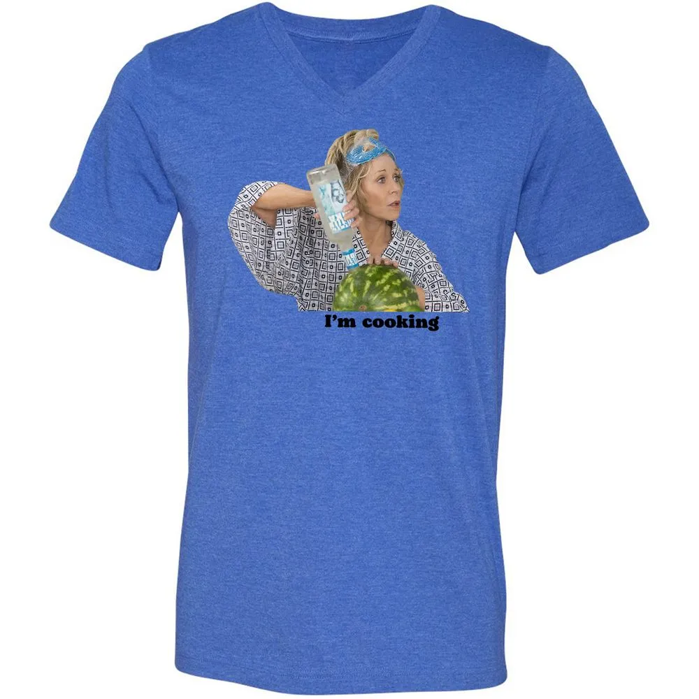 Unisex V-Neck T-Shirt - P65TWLFJ - Heather True Royal - 14