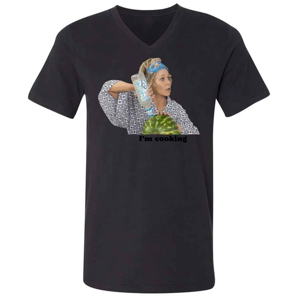 Unisex V-Neck T-Shirt - P65TWLFJ - Black - 16