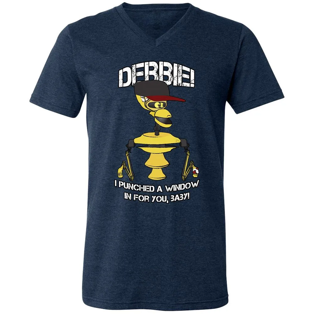 Unisex V-Neck T-Shirt - A2TRU5PP - Heather Navy - 15