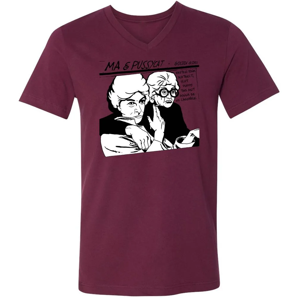 Unisex V-Neck T-Shirt - 8CJECLMN - Maroon - 6