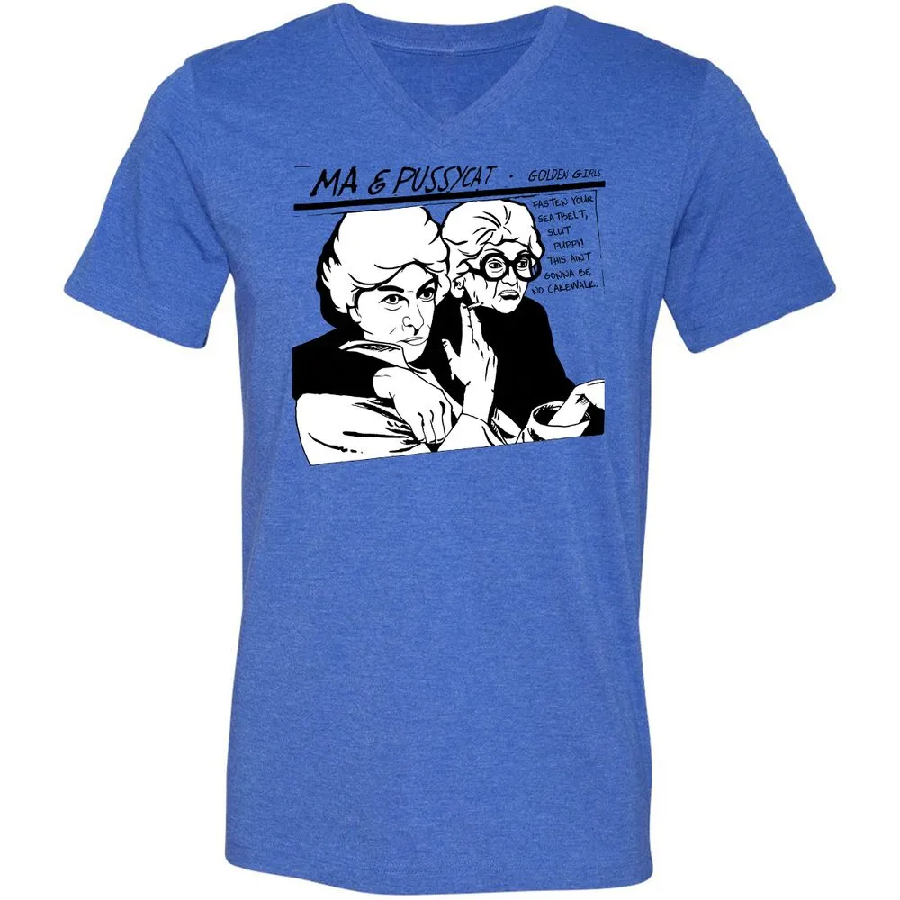 Unisex V-Neck T-Shirt - 8CJECLMN - Heather True Royal - 14