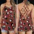 Christmas Black Cat Dice Criss Cross Tank Top -  - 1