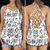 Fantasy Dragon Seamless Pattern Criss Cross Tank Top -  - 1