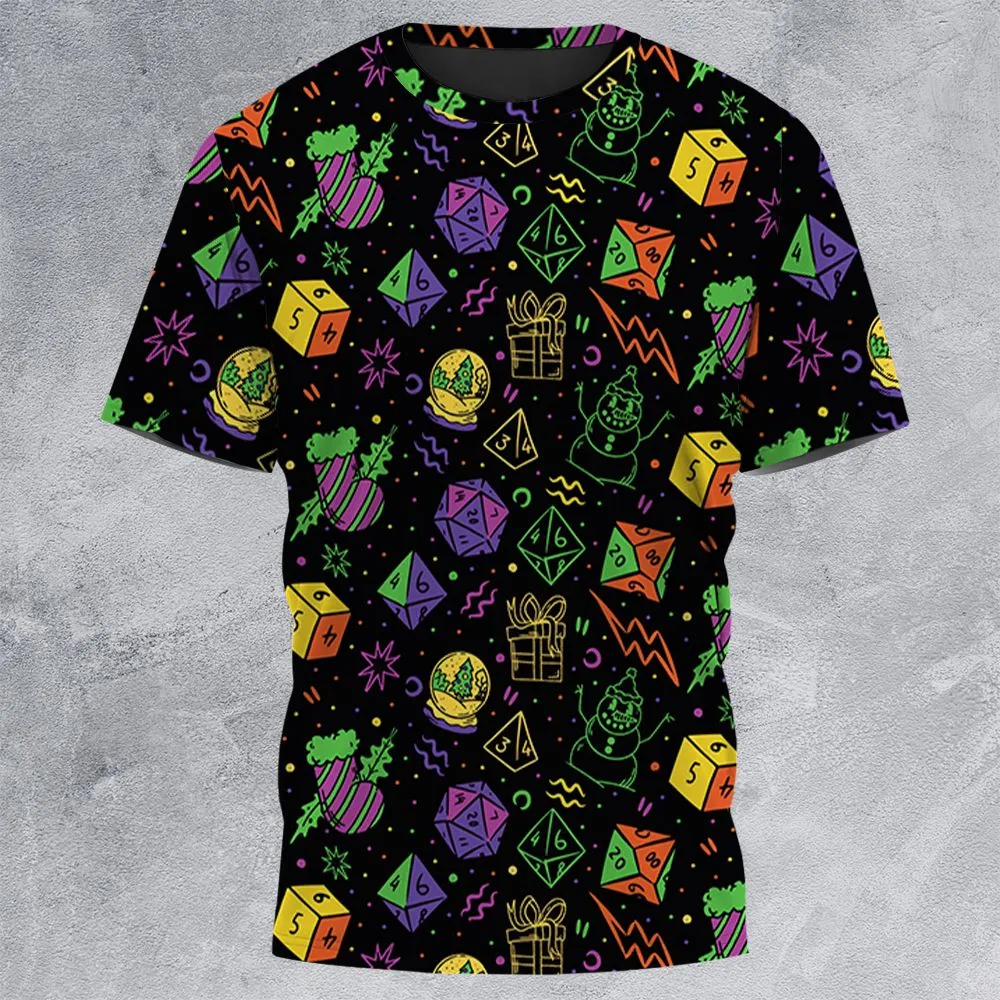 Christmas Role Playing Dice All-Over Print Unisex T-Shirt -  - 3