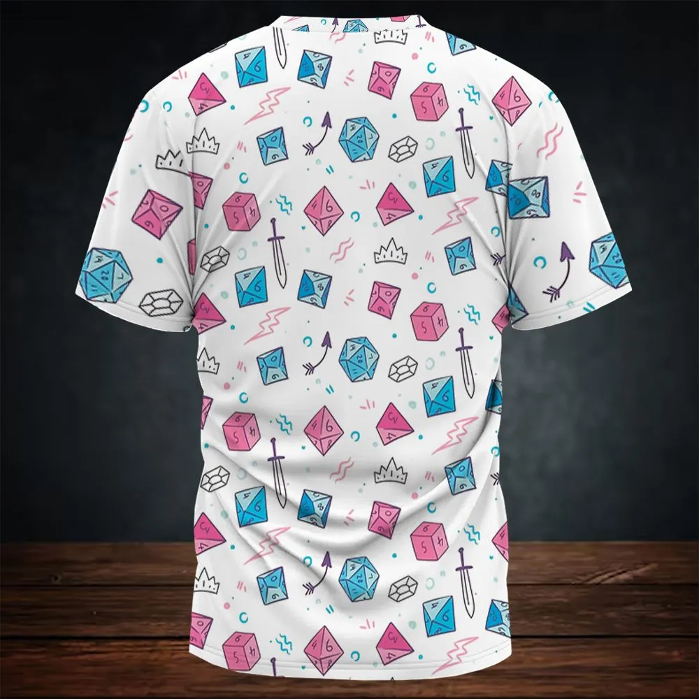 DnD Dice Pattern Cute All-Over Print Unisex T-Shirt -  - 4