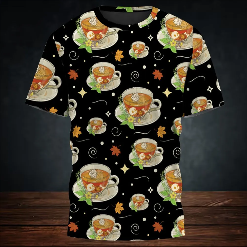 Cute Dnd Fall Tea All-Over Print Unisex T-Shirt -  - 3