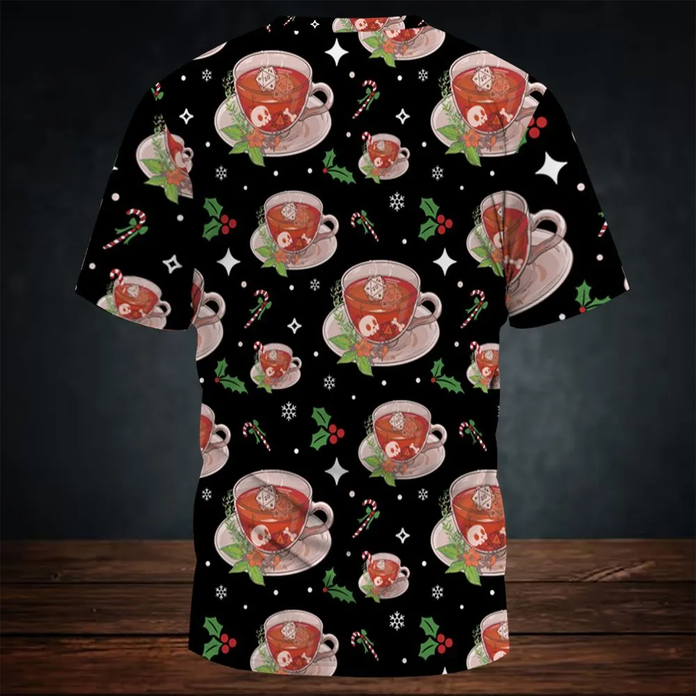 Cute DnD Christmas Tea All-Over Print Unisex T-Shirt -  - 4