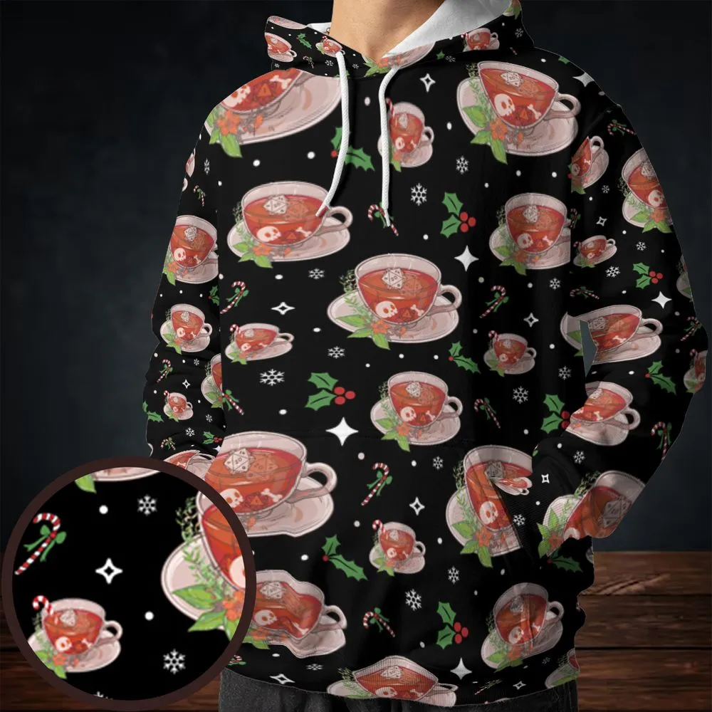Cute DnD Christmas Tea All-over Print Hoodie -  - 1