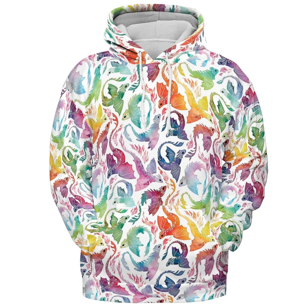 Dragon fire rainbow All-over Print Hoodie -  - 2