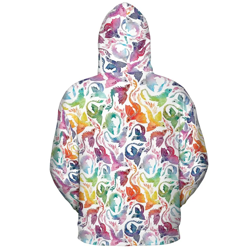 Dragon fire rainbow All-over Print Hoodie -  - 4