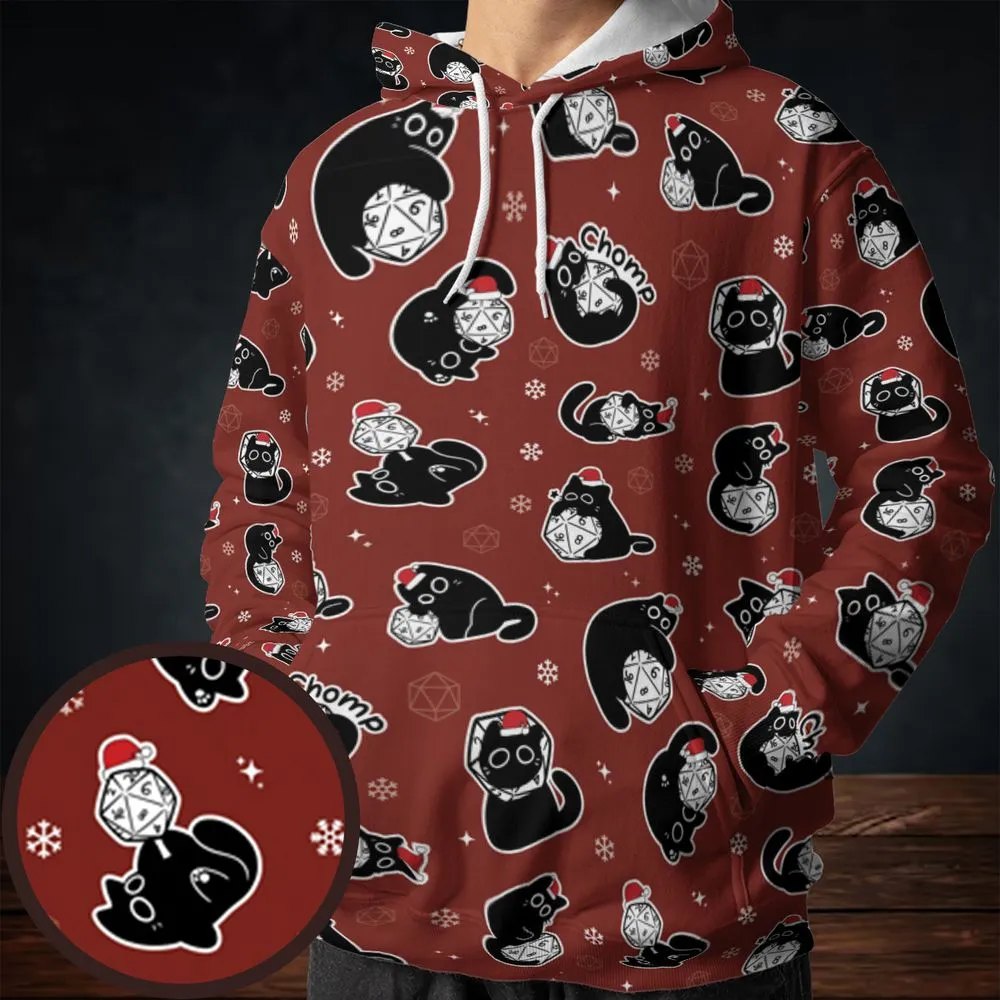 Christmas Black Cat Dice All-over Print Hoodie -  - 1