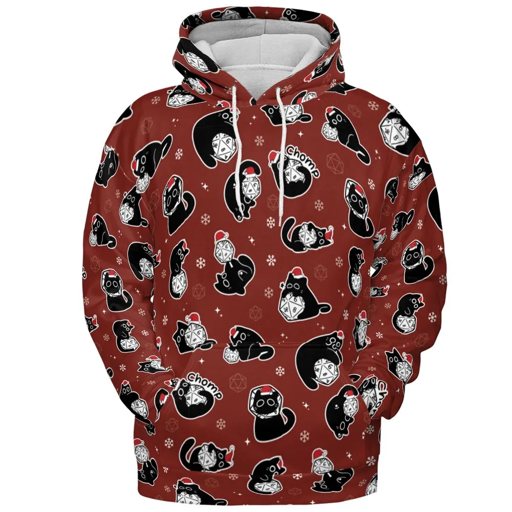 Christmas Black Cat Dice All-over Print Hoodie -  - 2