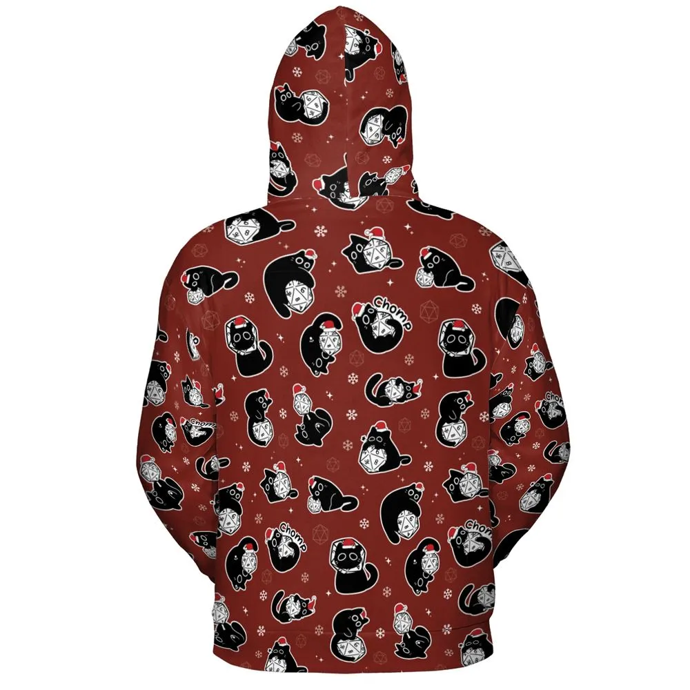 Christmas Black Cat Dice All-over Print Hoodie -  - 4