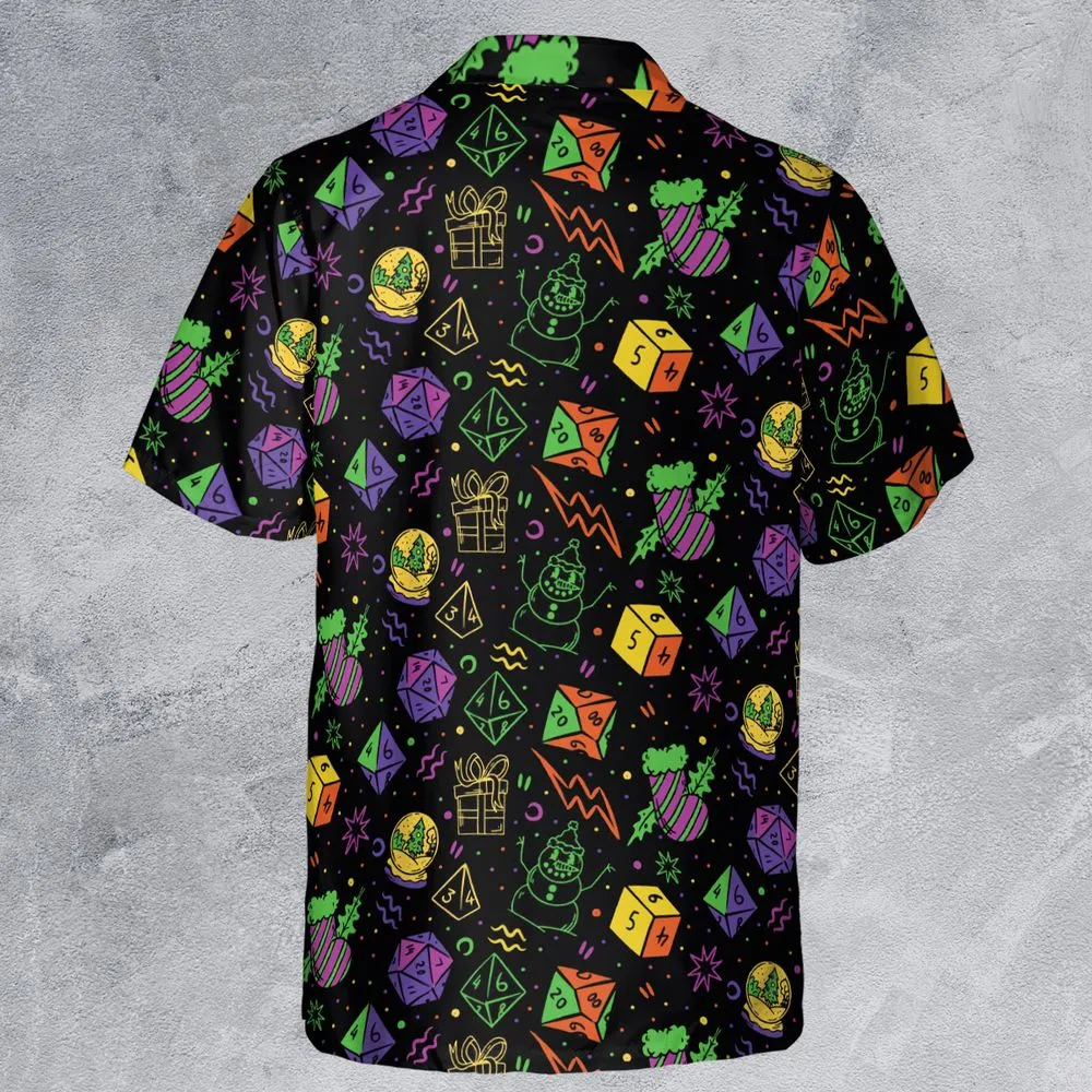 Christmas Role Playing Dice Button Down Shirt -  - 3