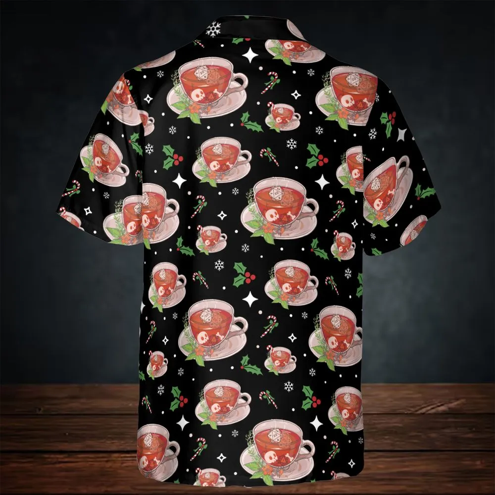 Cute DnD Christmas Tea Button Down Shirt -  - 3