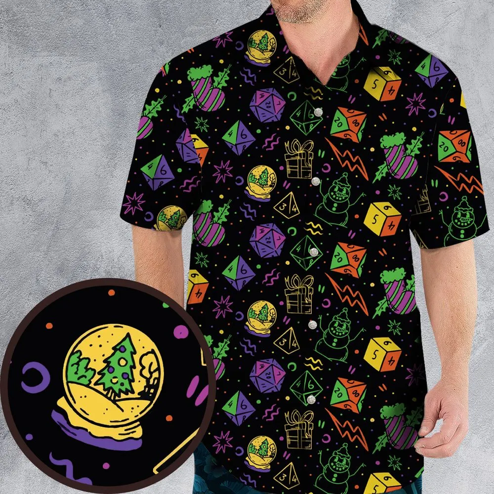 Christmas Role Playing Dice Hawaiian Shirt -  - 1