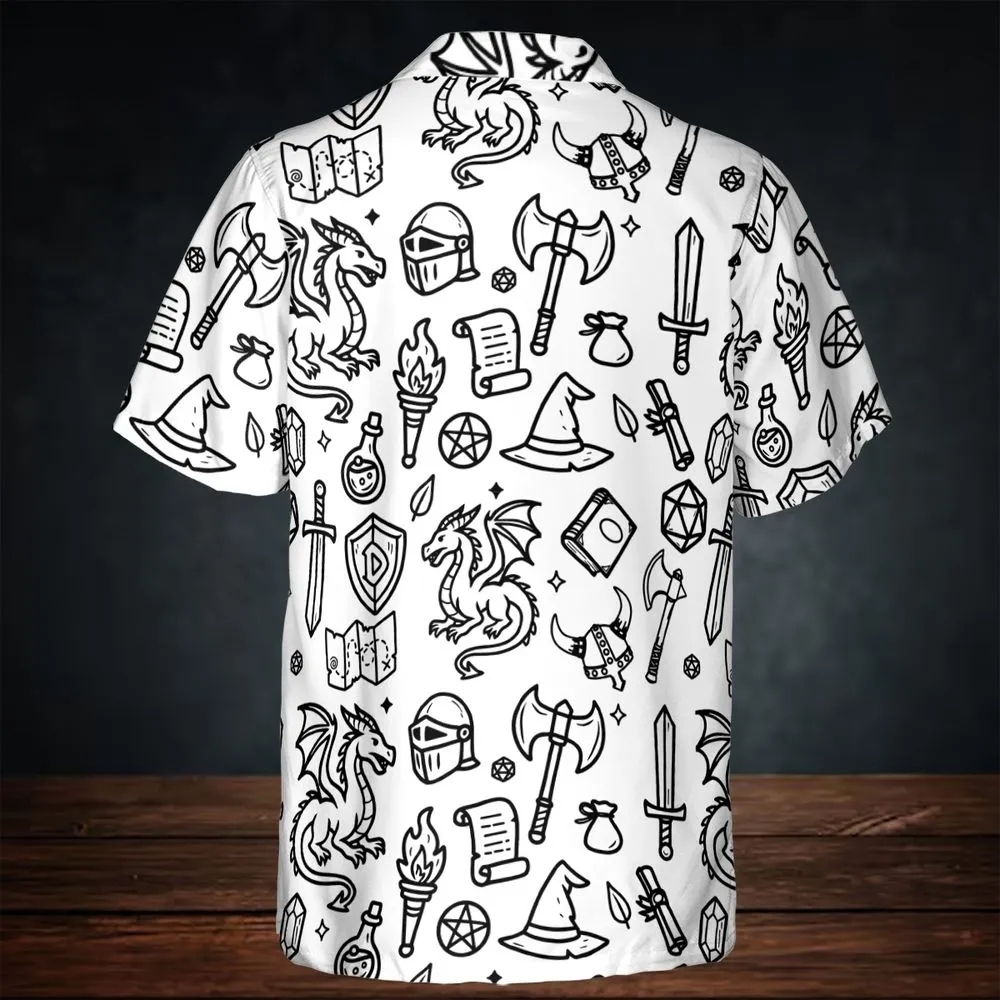 Fantasy Dragon Seamless Pattern Button Down Shirt -  - 3