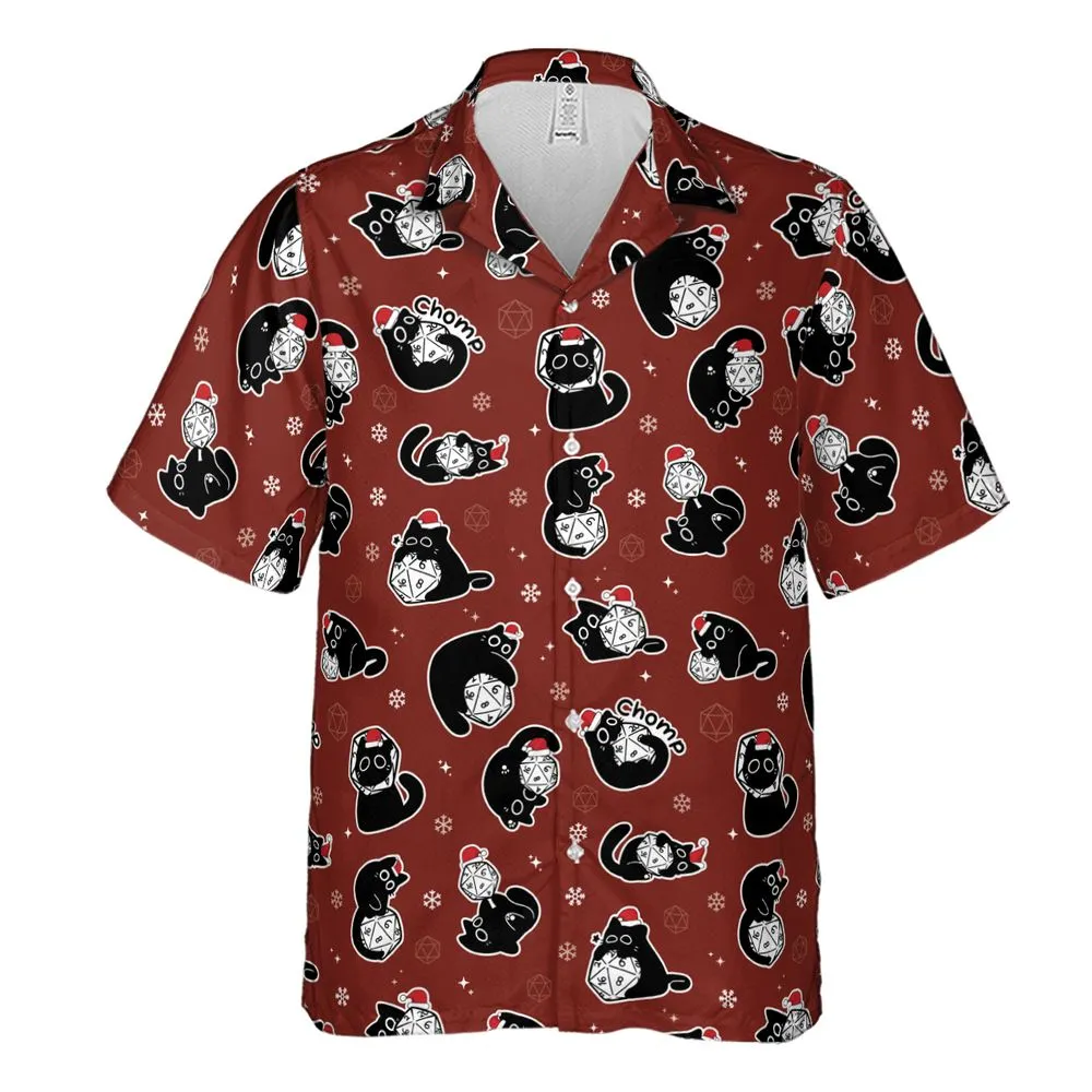 Christmas Black Cat Dice Hawaiian Shirt -  - 2