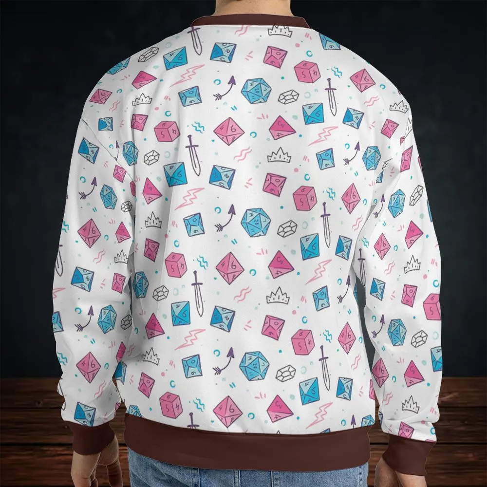 DnD Dice Pattern Cute All-over Print Sweatshirt -  - 2