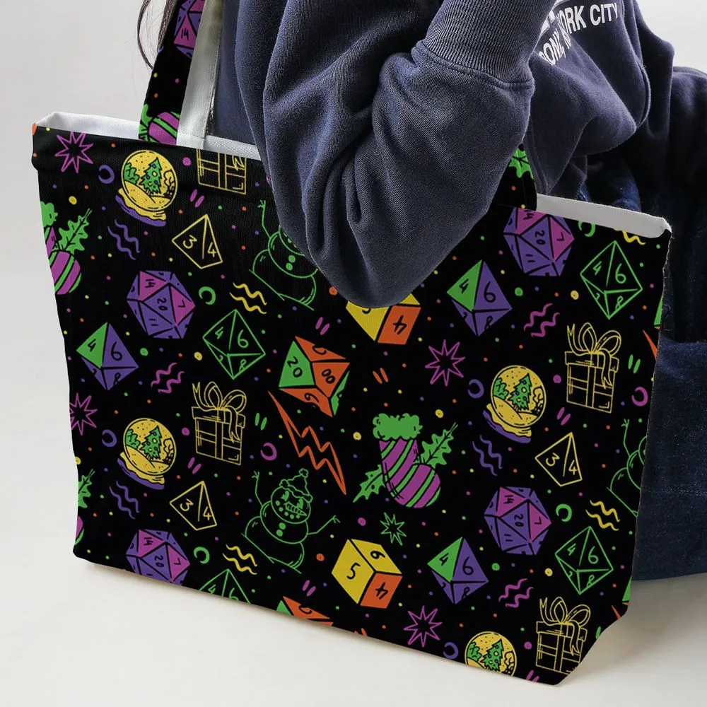 Christmas Role Playing Dice Large Tote Bag -  - 2