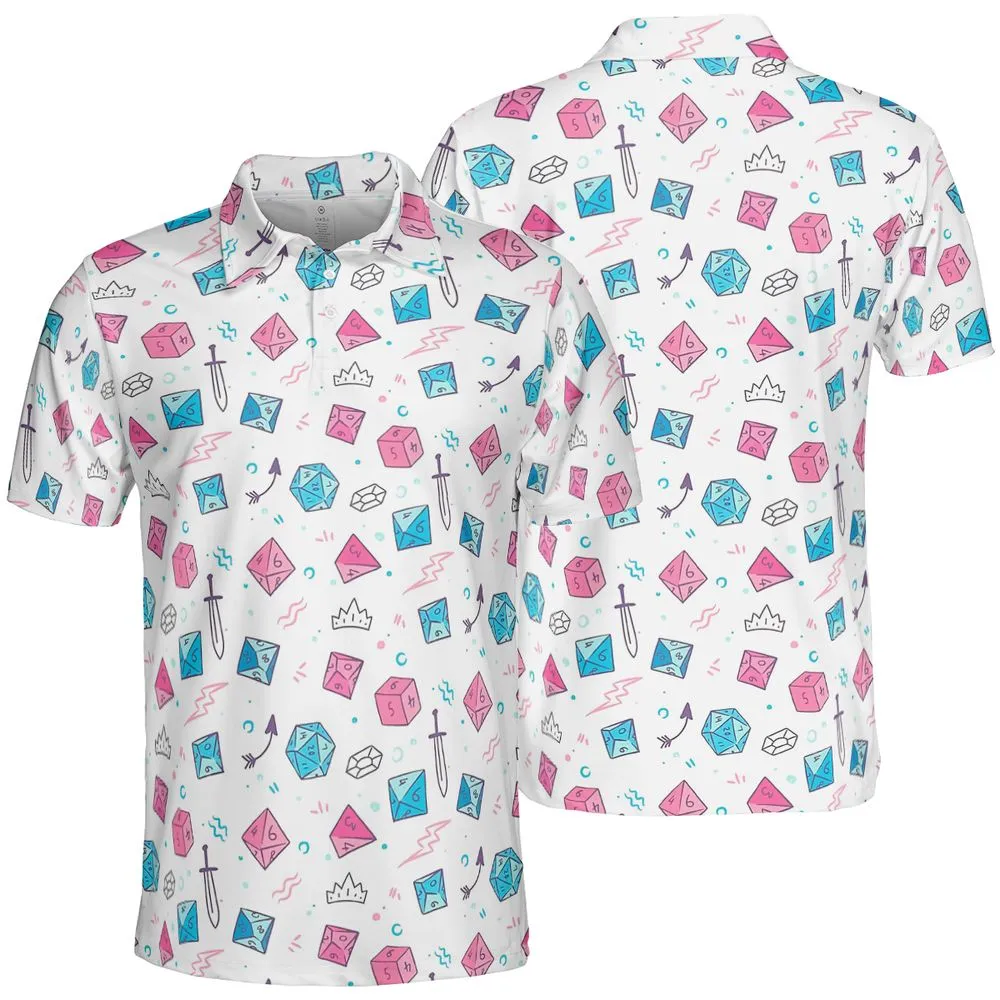 DnD Dice Pattern Cute AOP Men/Women Polo Shirt -  - 2