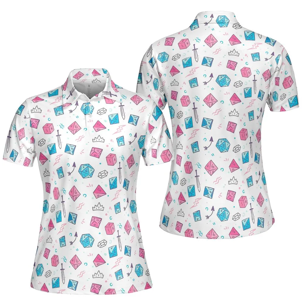 DnD Dice Pattern Cute AOP Men/Women Polo Shirt -  - 5
