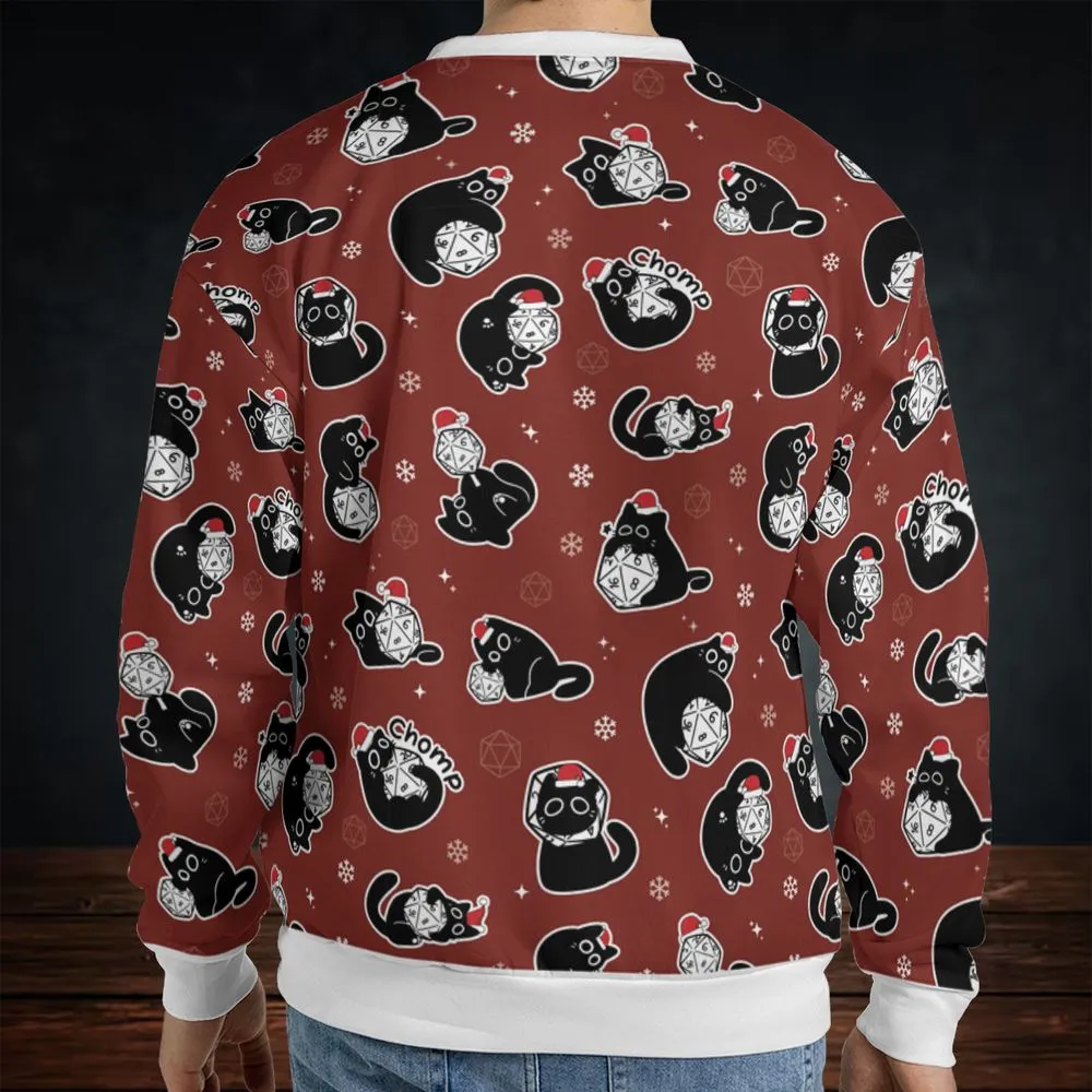 Christmas Black Cat Dice All-over Print Sweatshirt -  - 2