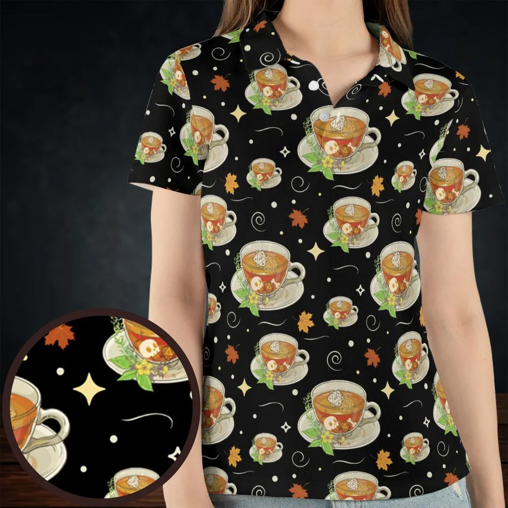 Cute Dnd Fall Tea AOP Men/Women Polo Shirt -  - 4