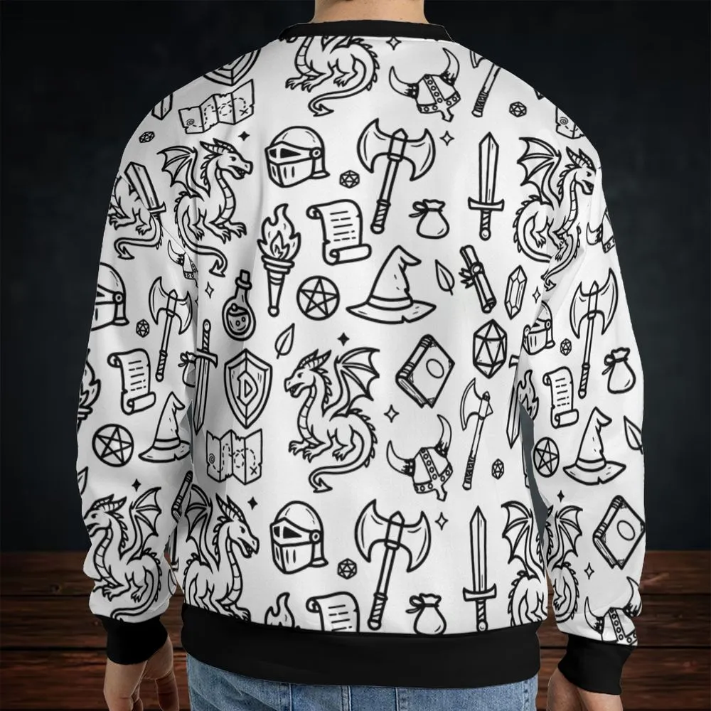 Fantasy Dragon Seamless Pattern All-over Print Sweatshirt -  - 2