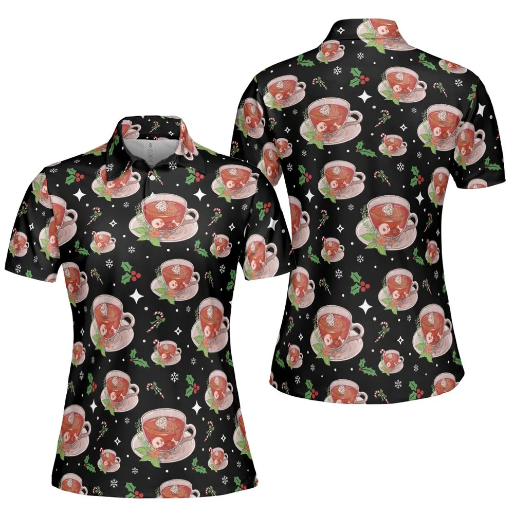 Cute DnD Christmas Tea AOP Men/Women Polo Shirt -  - 5