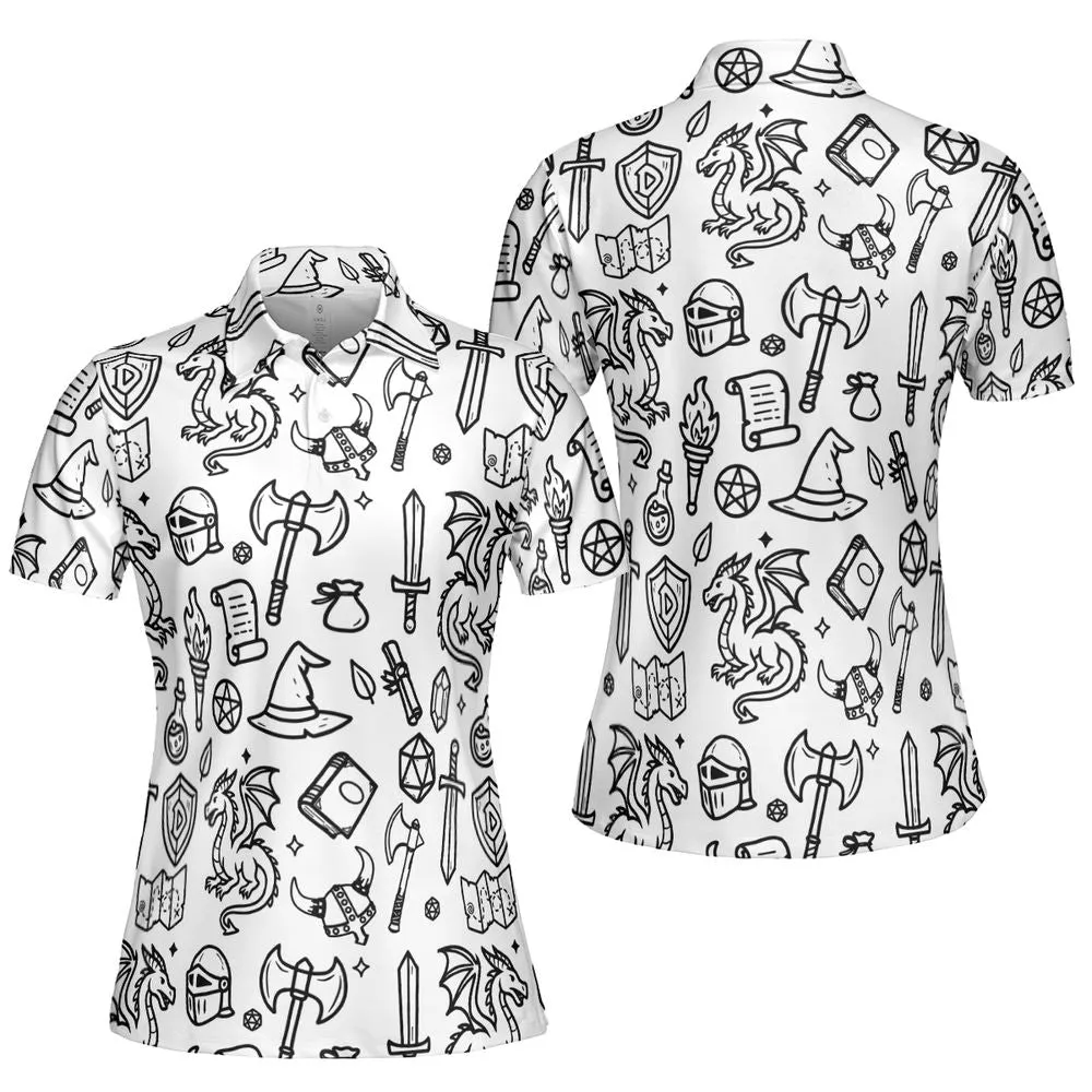 Fantasy Dragon Seamless Pattern AOP Men/Women Polo Shirt -  - 5